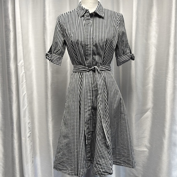 Calvin Klein Tie Waist Short Sleeved Shirt Dress Size 6 - Picture 4 of 7